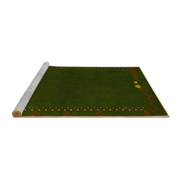Sideview of Machine Washable Abstract Yellow Modern Rug, wshabs776yw