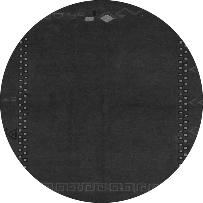 Round Abstract Gray Modern Rug, abs776gry