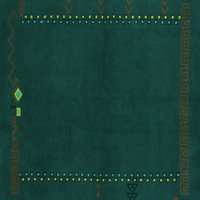 Square Abstract Turquoise Modern Rug, abs776turq