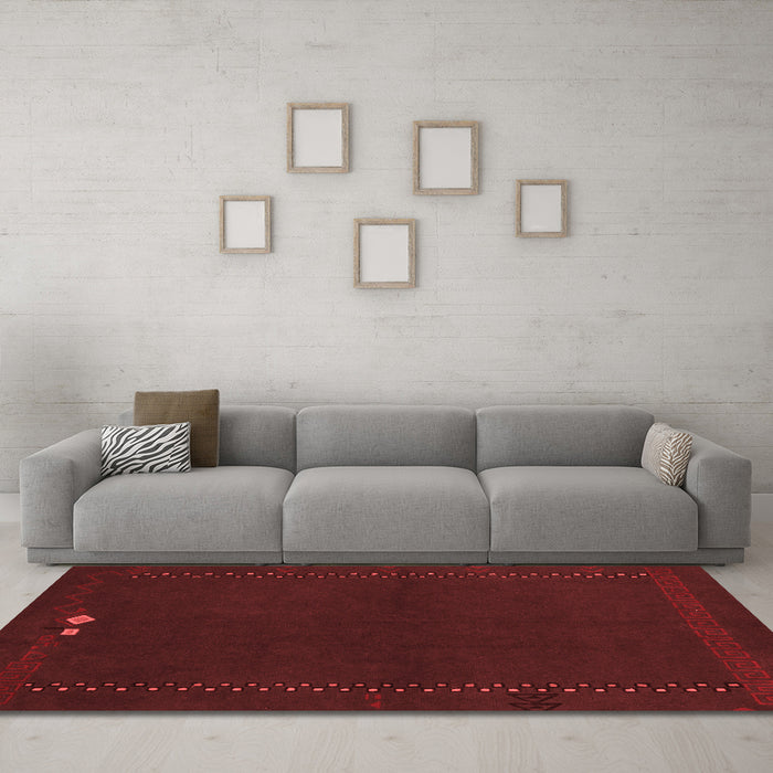 Modern Red Washable Rugs