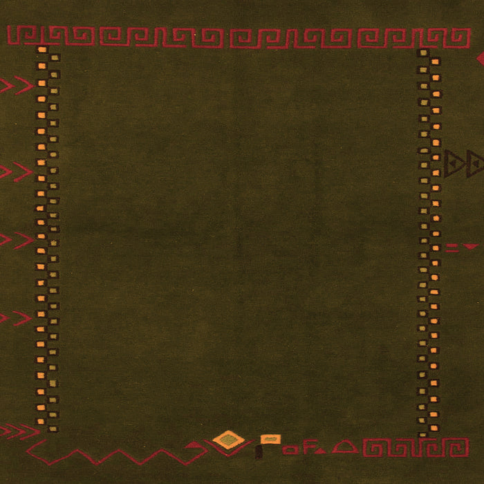 Square Machine Washable Abstract Orange Modern Area Rugs, wshabs776org