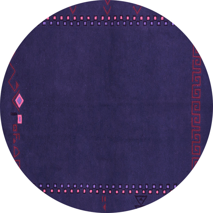 Round Abstract Purple Modern Rug, abs776pur