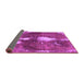 Sideview of Abstract Purple Modern Rug, abs777pur