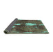 Sideview of Abstract Turquoise Modern Rug, abs777turq