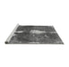 Sideview of Machine Washable Abstract Gray Modern Rug, wshabs777gry