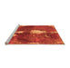 Sideview of Machine Washable Abstract Orange Modern Area Rugs, wshabs777org