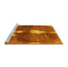 Sideview of Machine Washable Abstract Yellow Modern Rug, wshabs777yw