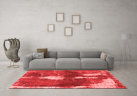 Machine Washable Abstract Red Modern Rug, wshabs777red