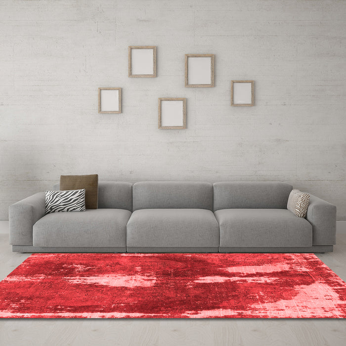 Modern Red Washable Rugs