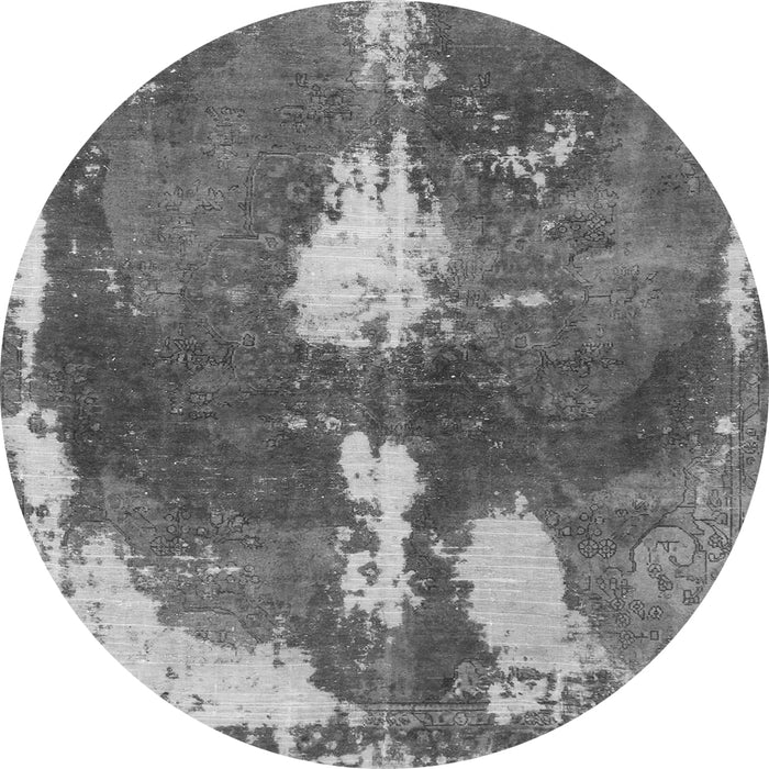 Round Abstract Gray Modern Rug, abs777gry