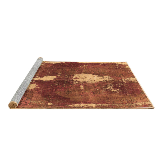 Sideview of Machine Washable Abstract Brown Modern Rug, wshabs777brn