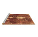 Sideview of Machine Washable Abstract Brown Modern Rug, wshabs777brn