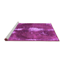 Sideview of Machine Washable Abstract Purple Modern Area Rugs, wshabs777pur