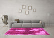 Machine Washable Abstract Pink Modern Rug in a Living Room, wshabs777pnk