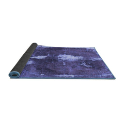 Sideview of Abstract Blue Modern Rug, abs777blu
