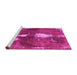 Sideview of Machine Washable Abstract Pink Modern Rug, wshabs777pnk