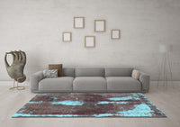 Machine Washable Abstract Light Blue Modern Rug, wshabs777lblu