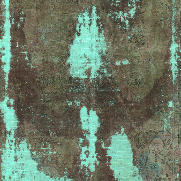 Machine Washable Abstract Turquoise Modern Area Rugs, wshabs777turq