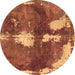 Round Abstract Brown Modern Rug, abs777brn