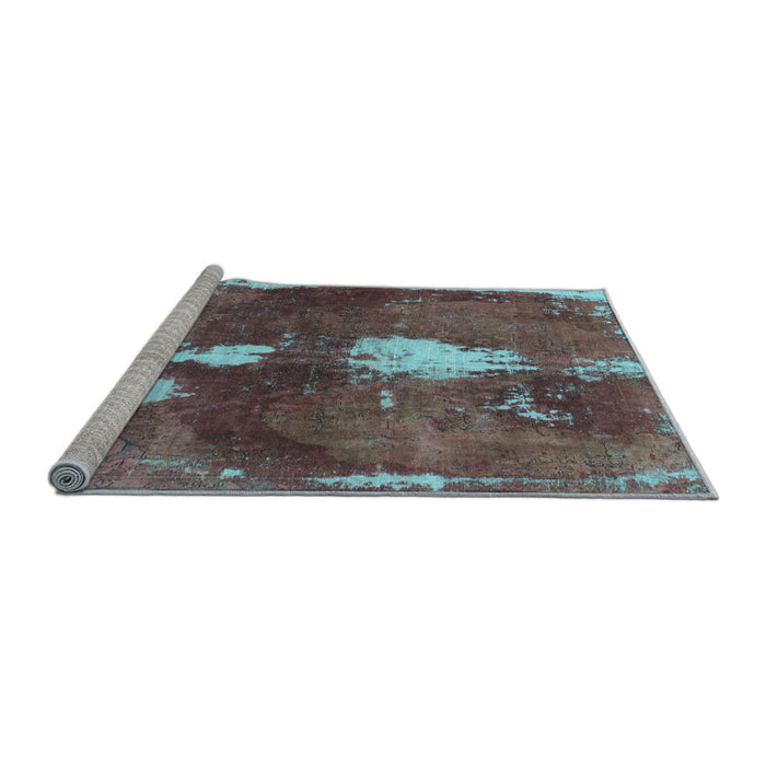Sideview of Machine Washable Abstract Light Blue Modern Rug, wshabs777lblu