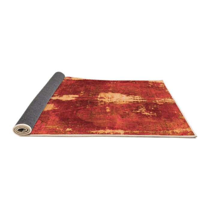 Sideview of Abstract Orange Modern Rug, abs777org