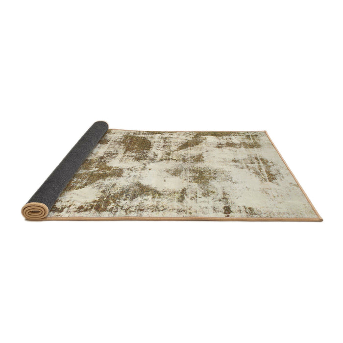 Sideview of Abstract Copper Green Modern Rug, abs778