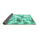 Sideview of Abstract Turquoise Modern Rug, abs778turq