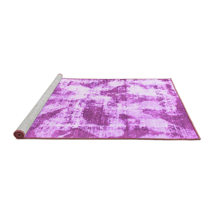 Sideview of Machine Washable Abstract Purple Modern Area Rugs, wshabs778pur