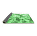 Sideview of Abstract Emerald Green Modern Rug, abs778emgrn