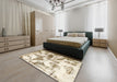 Abstract Copper Green Modern Rug in a Bedroom, abs778