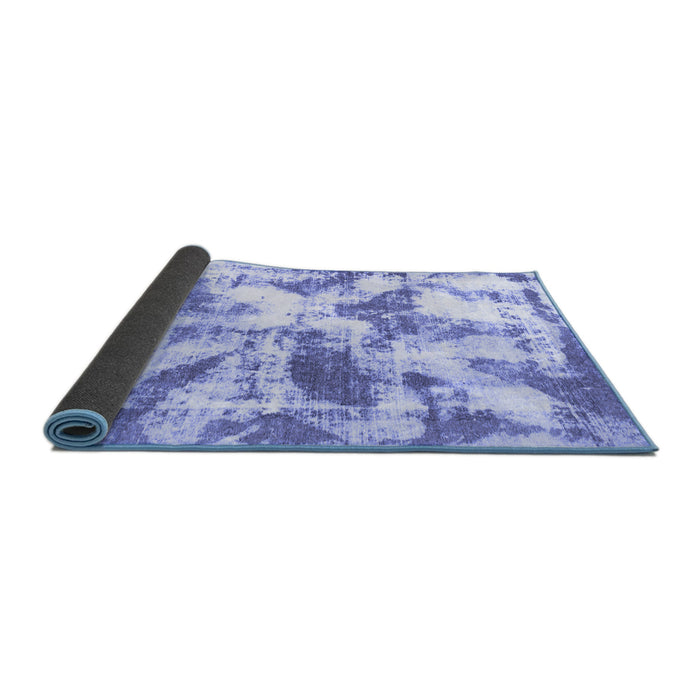 Sideview of Abstract Blue Modern Rug, abs778blu