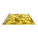 Sideview of Machine Washable Abstract Yellow Modern Rug, wshabs778yw