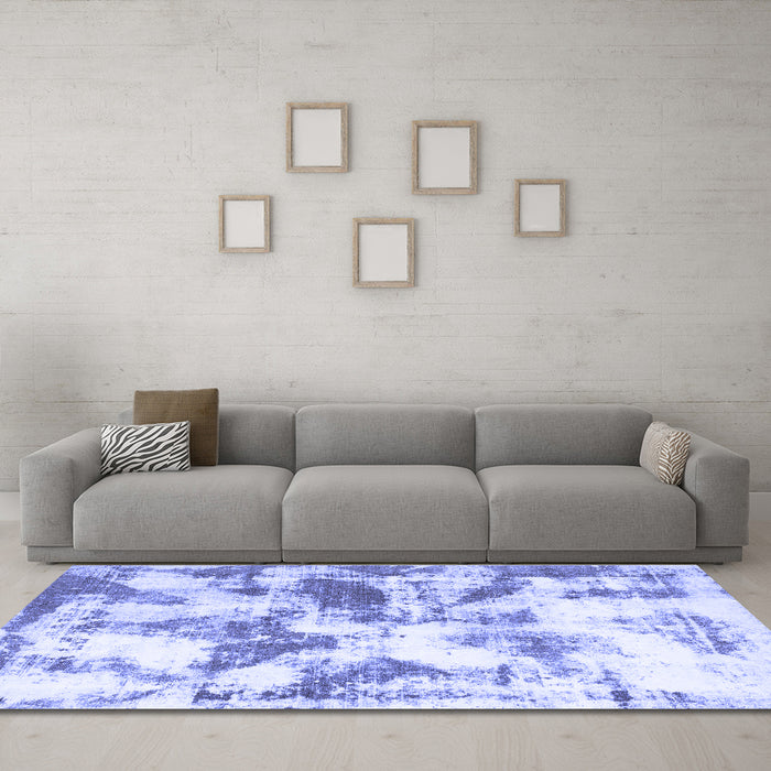Machine Washable Abstract Blue Modern Rug in a Living Room, wshabs778blu