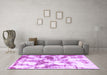 Machine Washable Abstract Purple Modern Area Rugs in a Living Room, wshabs778pur