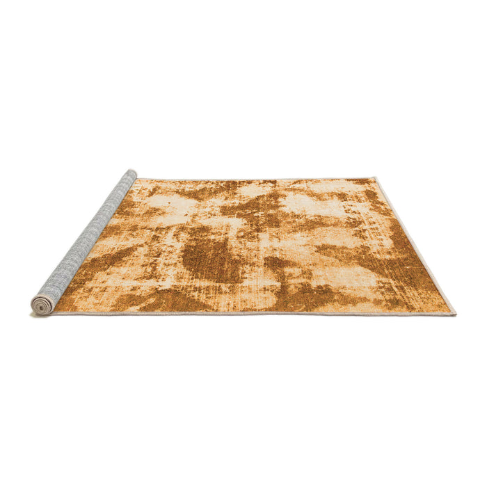 Sideview of Machine Washable Abstract Orange Modern Area Rugs, wshabs778org