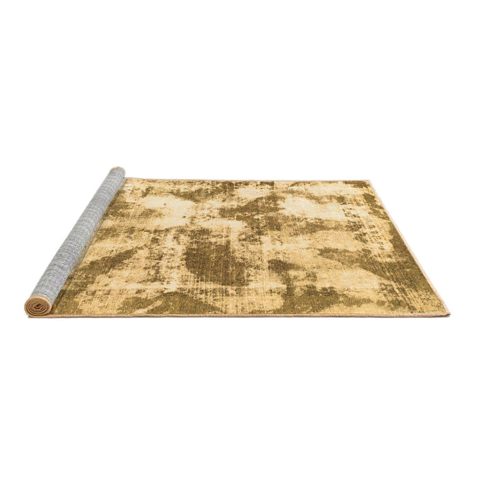 Sideview of Machine Washable Abstract Brown Modern Rug, wshabs778brn