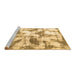 Sideview of Machine Washable Abstract Brown Modern Rug, wshabs778brn