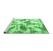 Sideview of Machine Washable Abstract Emerald Green Modern Area Rugs, wshabs778emgrn