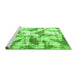 Sideview of Machine Washable Abstract Green Modern Area Rugs, wshabs778grn