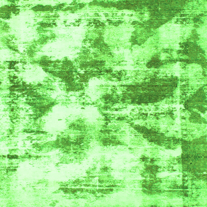 Square Abstract Green Modern Rug, abs778grn