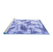 Sideview of Machine Washable Abstract Blue Modern Rug, wshabs778blu