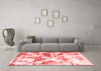 Machine Washable Abstract Red Modern Rug, wshabs778red