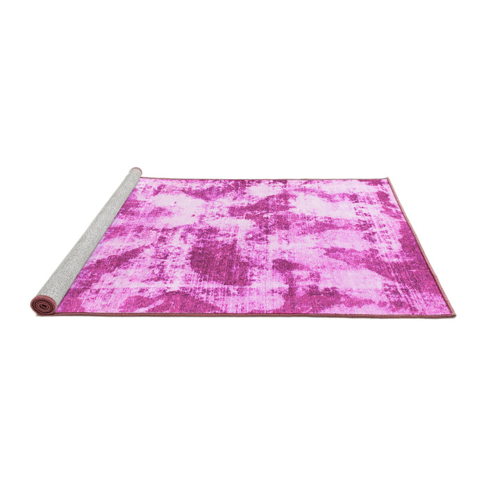 Sideview of Machine Washable Abstract Pink Modern Rug, wshabs778pnk