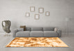 Machine Washable Abstract Orange Modern Area Rugs in a Living Room, wshabs778org