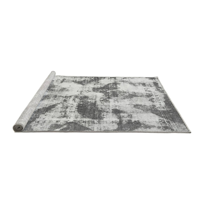 Sideview of Machine Washable Abstract Gray Modern Rug, wshabs778gry