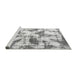 Sideview of Machine Washable Abstract Gray Modern Rug, wshabs778gry