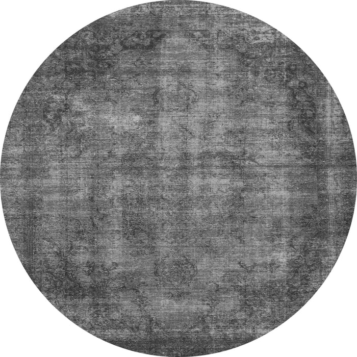 Round Abstract Gray Modern Rug, abs779gry