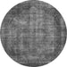 Round Abstract Gray Modern Rug, abs779gry