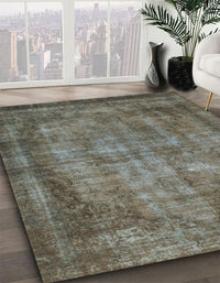 Abstract Coffee Brown Modern Rug, abs779