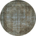 Round Machine Washable Abstract Coffee Brown Rug, wshabs779